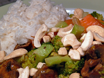 Gemüse-Kokosmilch-Reispfanne